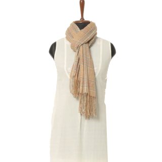 WEAVERS VILLA Checked Stole with Tasseled Hem at Rs.1169